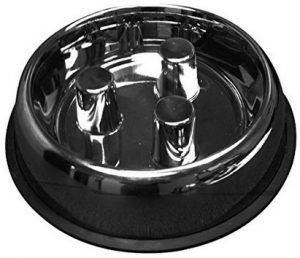 4. ProSelect Dog Stainless Steel Brake-Fast Slow Feed Bowl